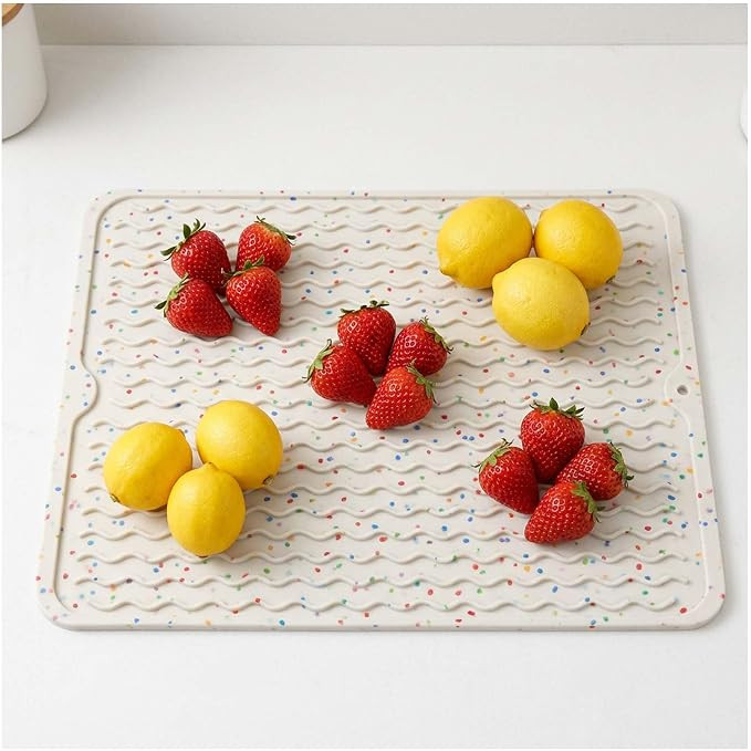 2 Pack Caketime Silicone Dish Drying Mat for Kitchen Counter Heat Resistant Silicone Pad for Kitc... | Amazon (US)