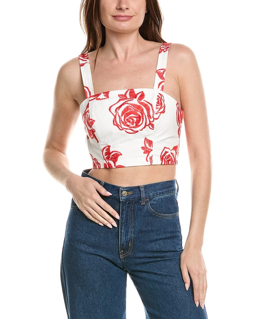 Milly Rose Embroidery Square Neck Top | Shop Simon