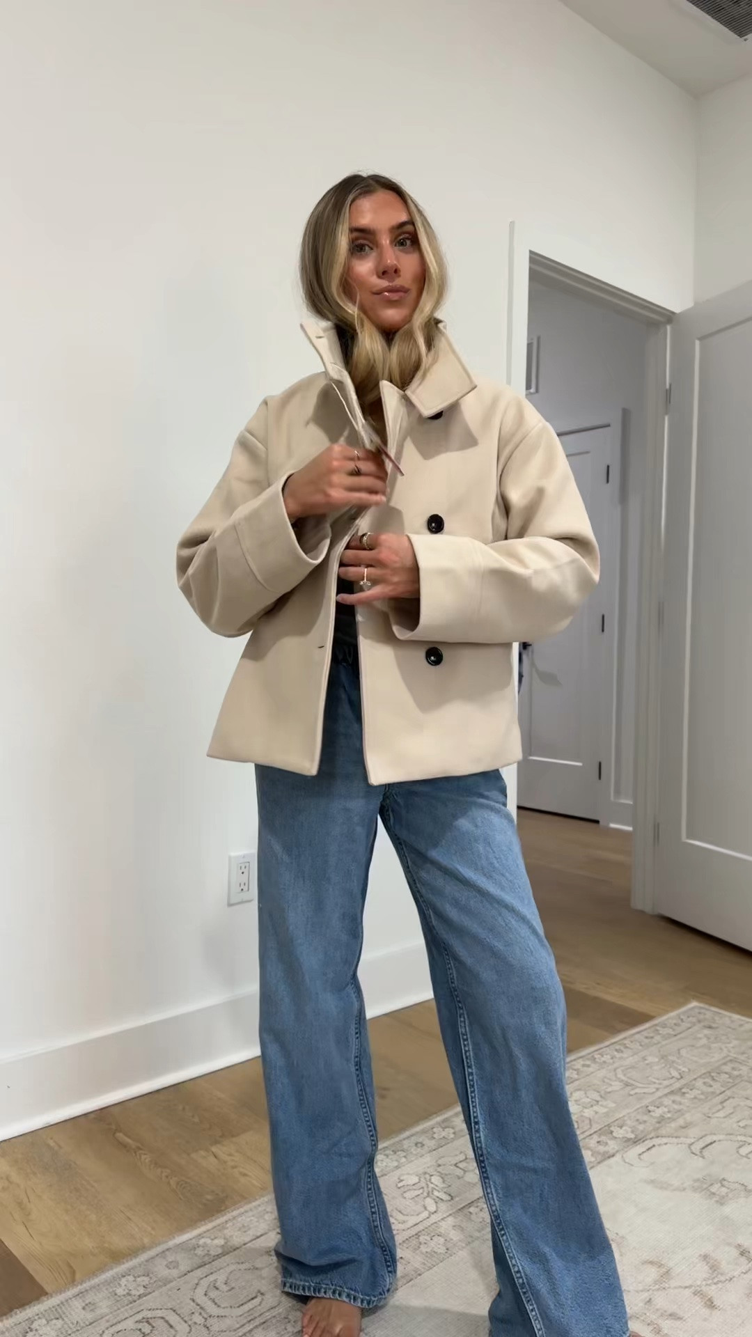 This trench coat jacket is from TikTok shop size small ( https://www.tiktok.com/t/ZP9SnjpAyToLX-vJOpm/). I linked similar Amazon trench coat options.

#LTKootd #LTKSeasonal #LTKSaleAlert