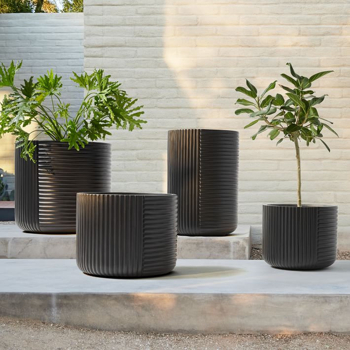 Cecilia Ficonstone Indoor/Outdoor Planters | West Elm (US)