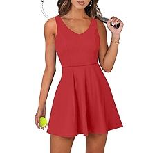 Caracilia Women Tennis Active Sporty Tank Dress with Shorts Workout Exercise Athletic Romper Mini... | Amazon (US)