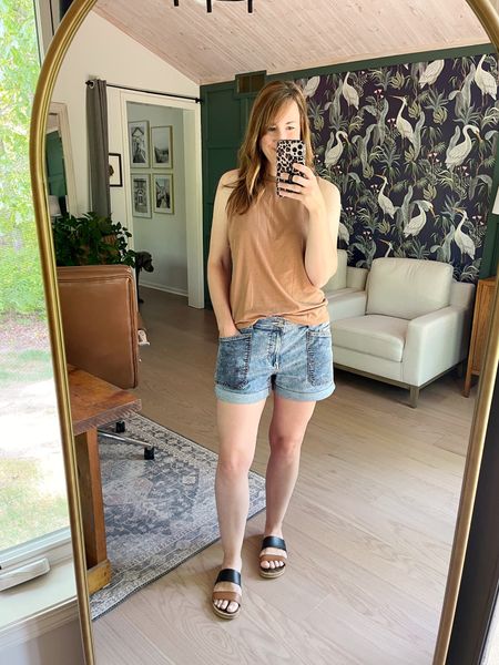 Perfect summer tank and Jean shorts paired with reef sandals. Easy summer outfit staples  

#LTKunder100 #LTKunder50 #LTKSeasonal