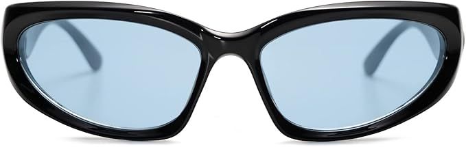 Amazon.com: VANLINKER Wrap Around Sport Sunglasses for Women Trendy Fashion Shades Black Frame Bl... | Amazon (US)