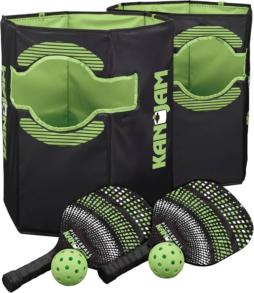 Kan Jam Pack ‘n Go Pickleball Portable 4 Player Pickle Ball Outdoor Game with 2 Paddles and 2 B... | Amazon (US)