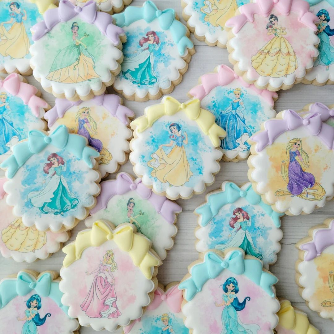 Assorted Princess Cookies 2 dozen Custom Printed Cookie Favor | Etsy (US)