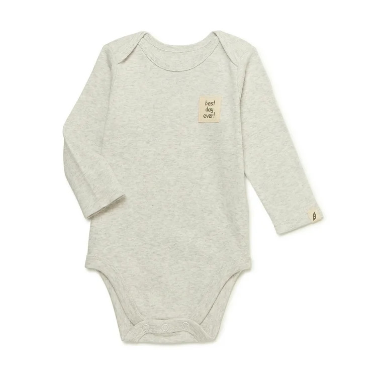 Easy Peasy Baby Solid Bodysuit with Long Sleeves, Sizes 0/3M-24M | Walmart (US)