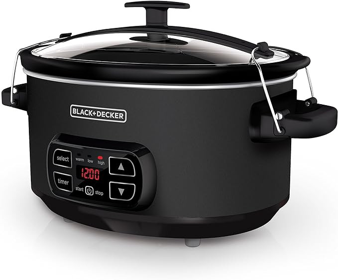 BLACK+DECKER 7-Quart Slow Cooker, SCD4007, Chalkboard Exterior, Locking Lid, 3 Heat Settings, Rem... | Amazon (US)