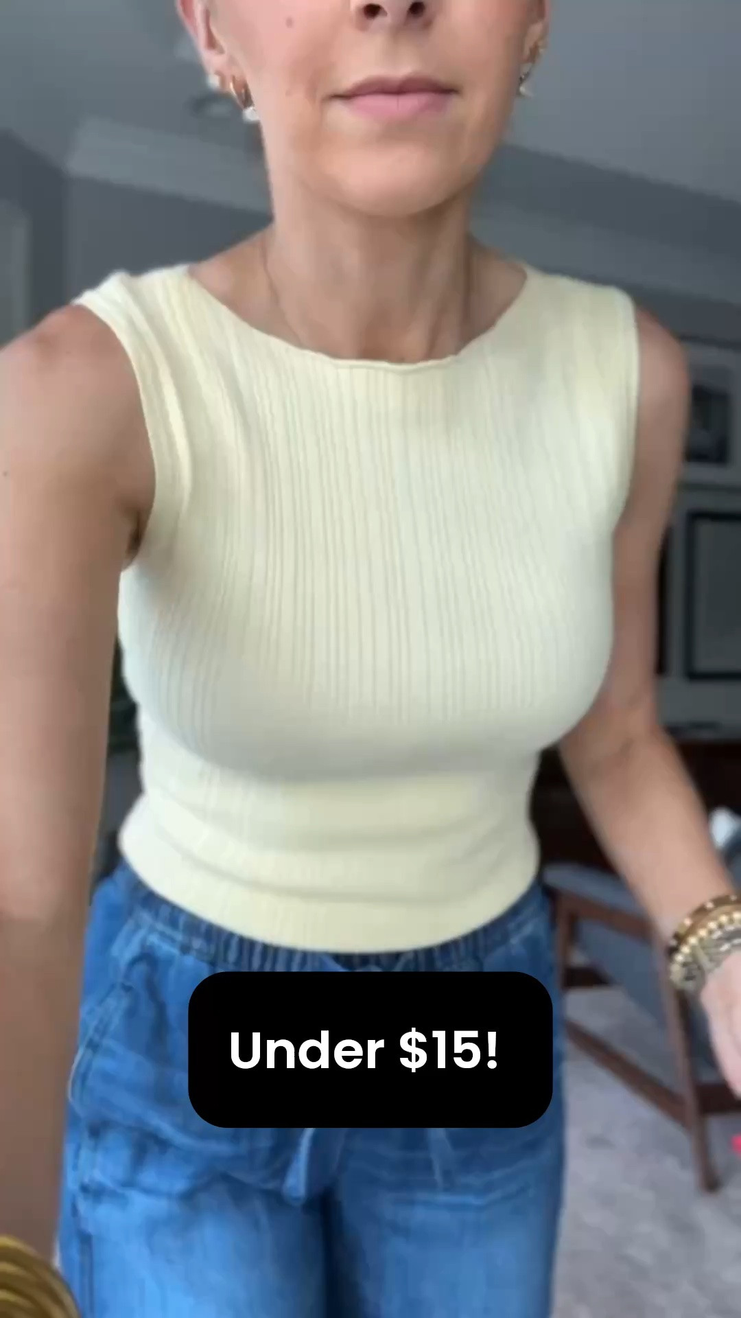 @amazon tank under $15, wearing a small! This has more of a boatneck and a great ribbed fabric

#LTKgrwm #LTKootd