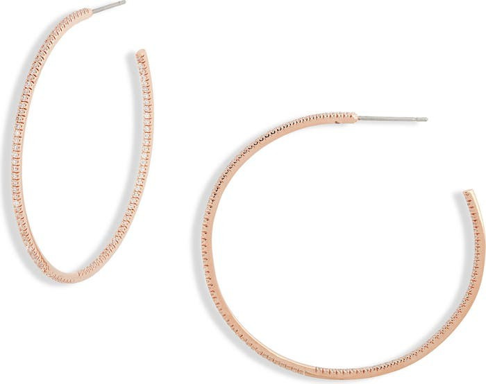 Pavé Cubic Zirconia Hoop Earrings | Nordstrom
