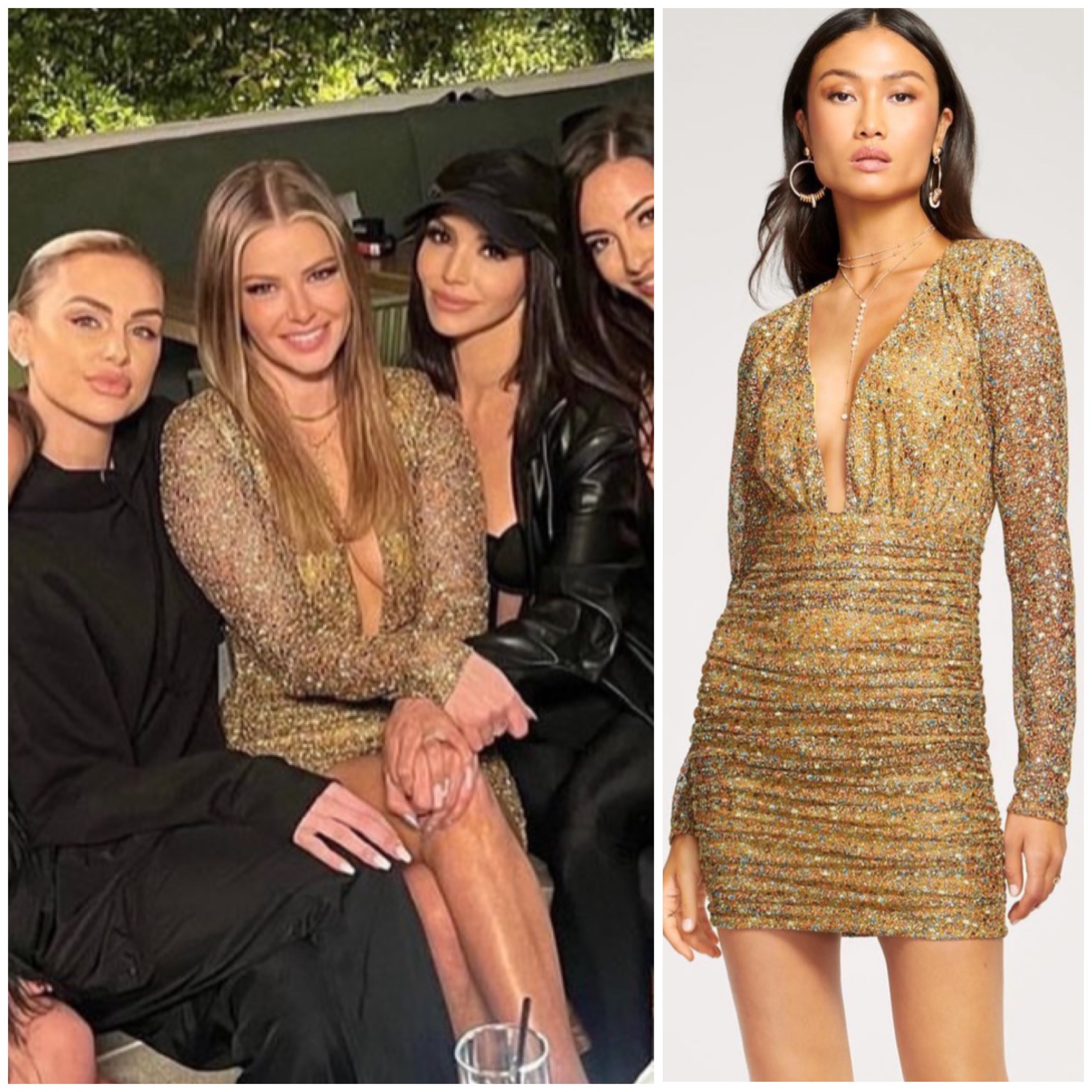 Ariana Madix’s Gold Sequin Mini Dress 📸 = @ramybrook