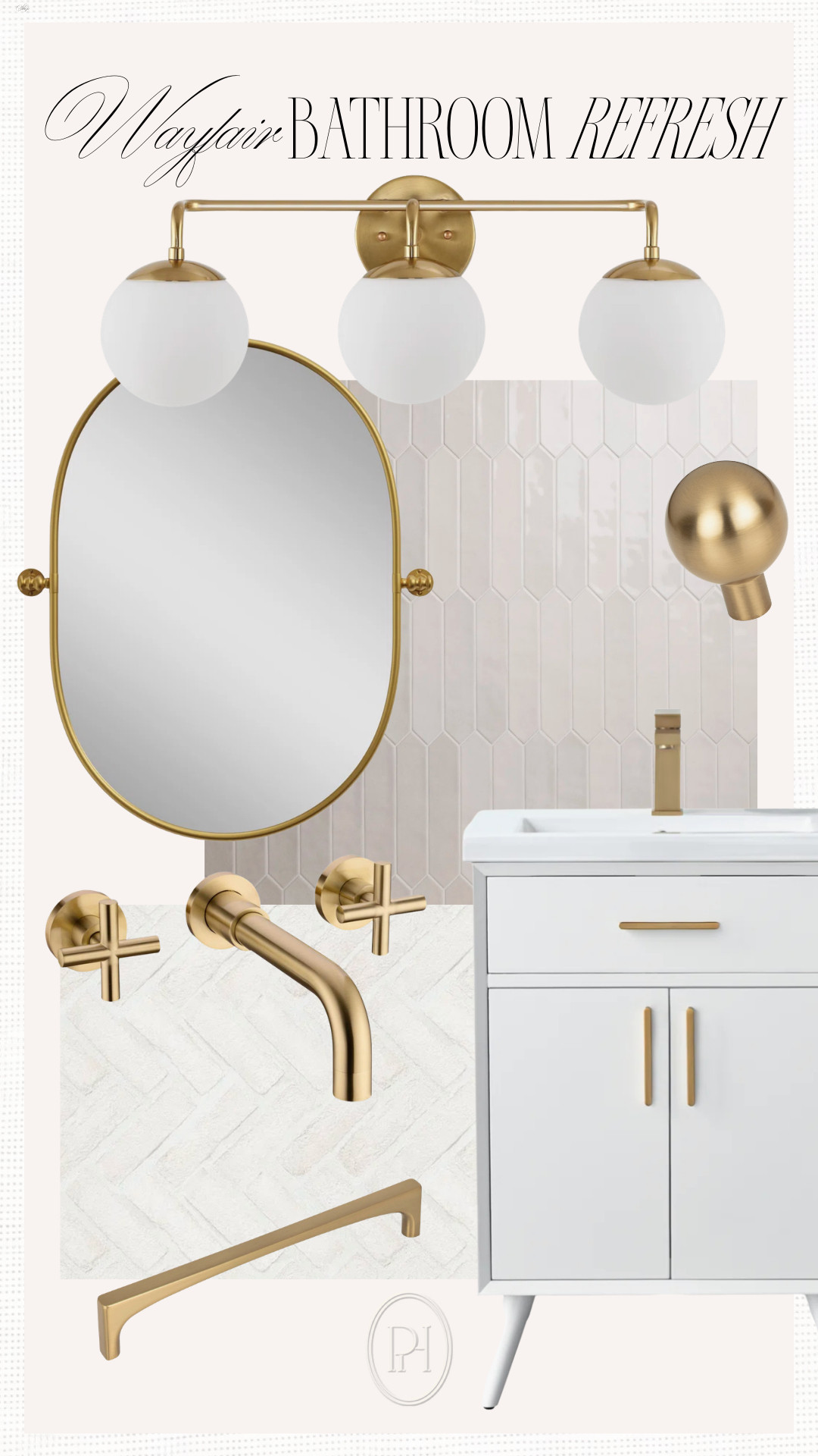 Obsessing over these @Wayfair  finds - perfect for a bathroom refresh! #ad #wayfairpartner #wayfair

Wayfair bathroom, neutral home, neutral bathroom, modern bathroom, bathroom flooring, neutral flooring, herringbone flooring, bathroom tile, shower tile, vanity lighting, bathroom lighting, oval wall mirror, bathroom mirror, vanity mirror, drawer pull, drawer knob, brushed brass faucet, bathroom vanity 

 

#LTKHome #LTKSeasonal
