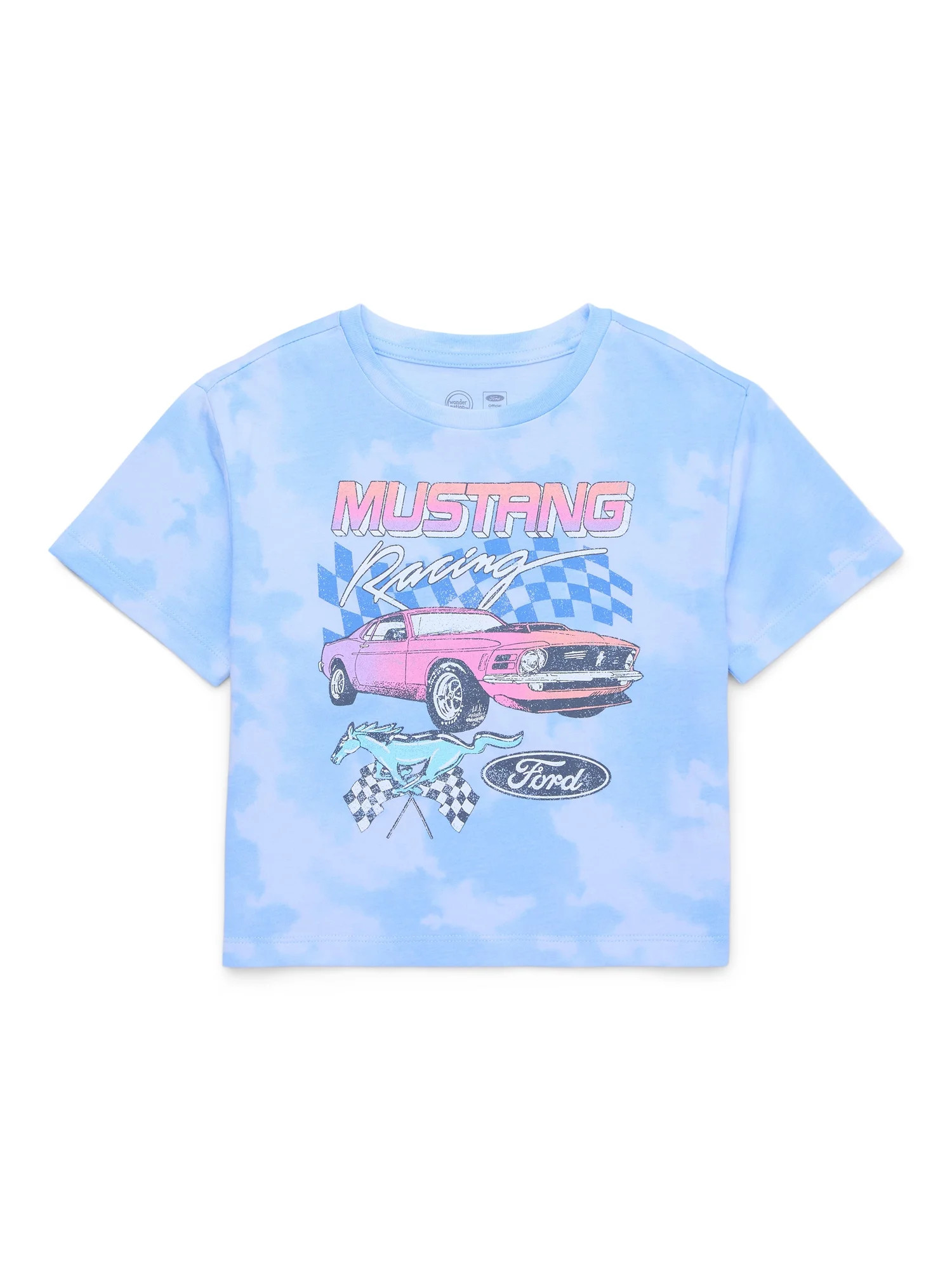 Wonder Nation Girls Ford Mustang Graphic Tee, Sizes 4-18 - Walmart.com | Walmart (US)