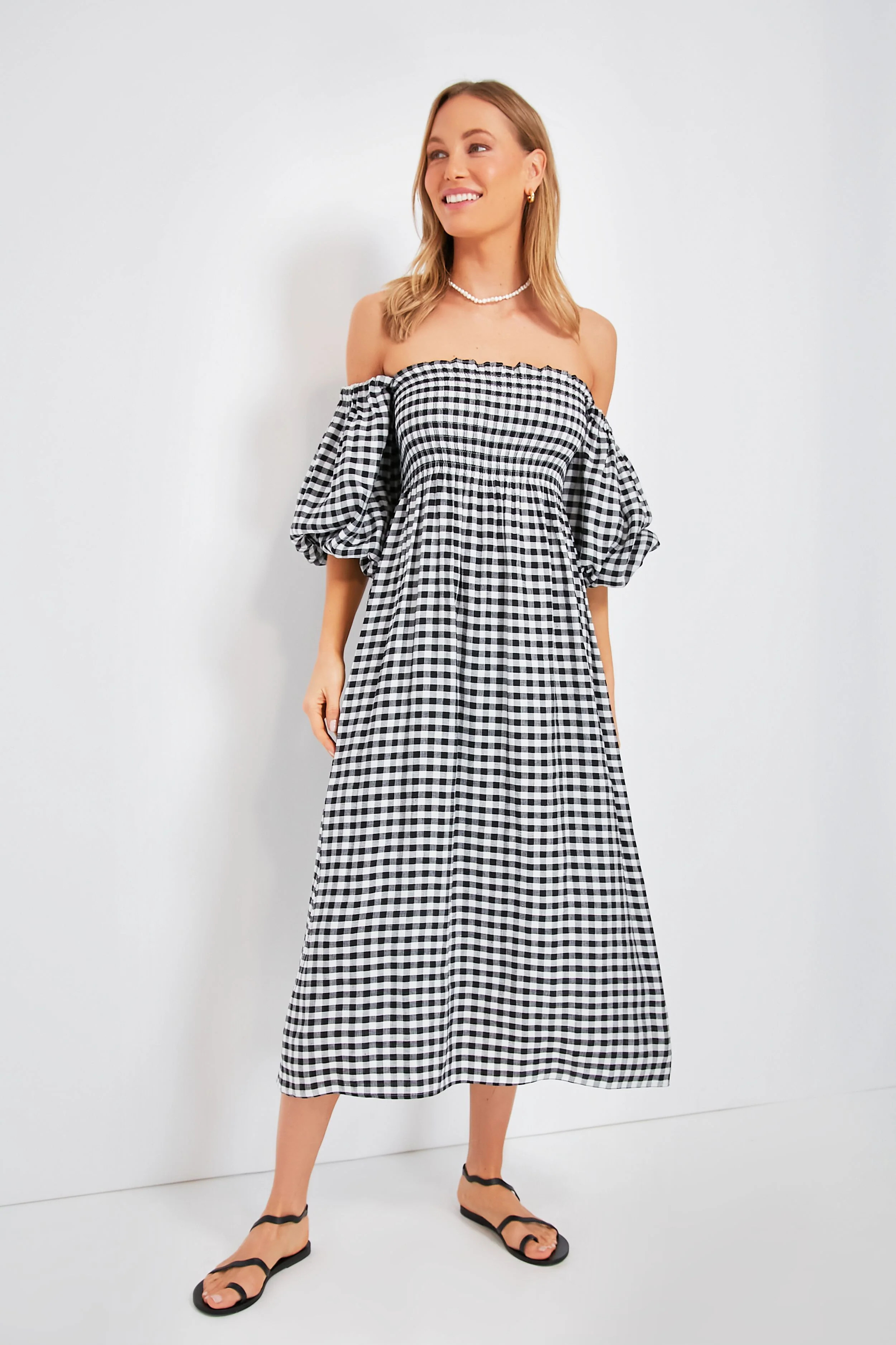 Black Vichy Atlanta Linen Dress | Tuckernuck (US)