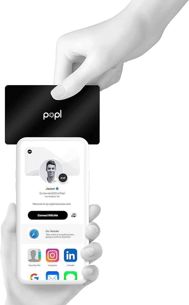Popl Digital Business Card - Smart NFC Networking Card - Tap to Share - iPhone & Android (Black) | Amazon (US)
