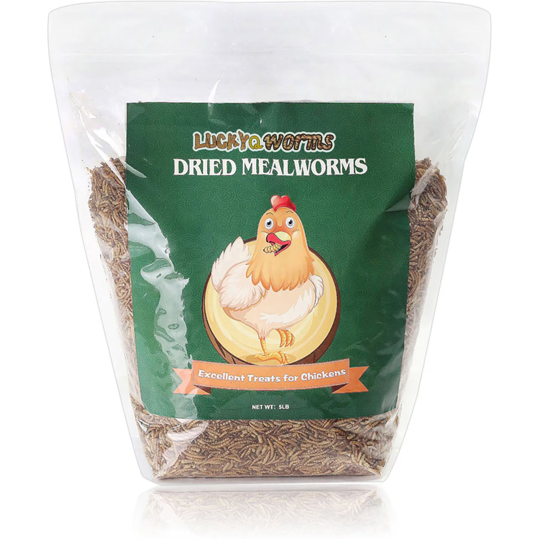 LuckyQworms Dried Mealworms Chicken Bird & Fish Treats, 5-lb bag | Chewy