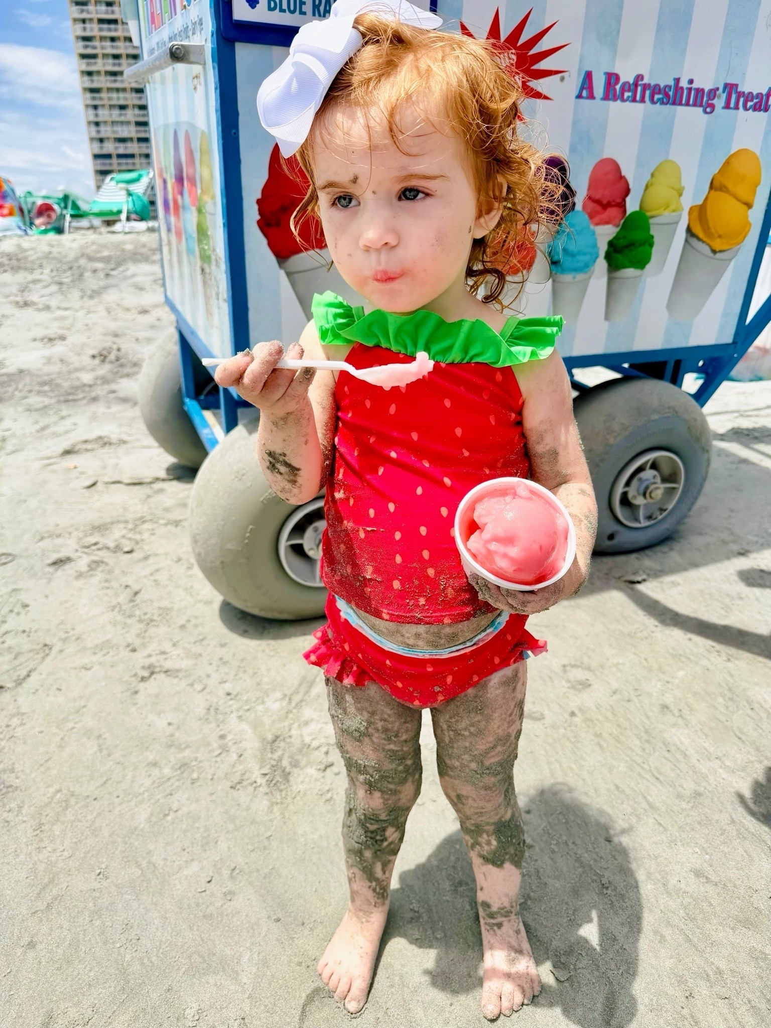 This Is What Summer Looks Like 🍧☀️

Messy beach days, sandy toes, and a little pink ice cream break 💕🍓 This sweet strawberry swimsuit moment in the Shore Drive area of Myrtle Beach is what summer memories are made of! Linking her adorable swimsuit, sandals, bow, and beach essentials 🌊🏖️

Summer beach outfit, toddler beach outfit, strawberry swimsuit, girls summer fashion, beach day essentials, Myrtle Beach family vacation, Shore Drive Myrtle Beach, toddler sandals, oversized hair bow, beach memories 🍓☀️🌊

#LTKSwim #LTKKids #LTKBaby