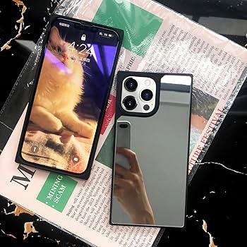 Compatible with iPhone 16 Pro Max Case Rectangle Mirror Case Cute for Women Girls Makeup Glass Mi... | Amazon (US)