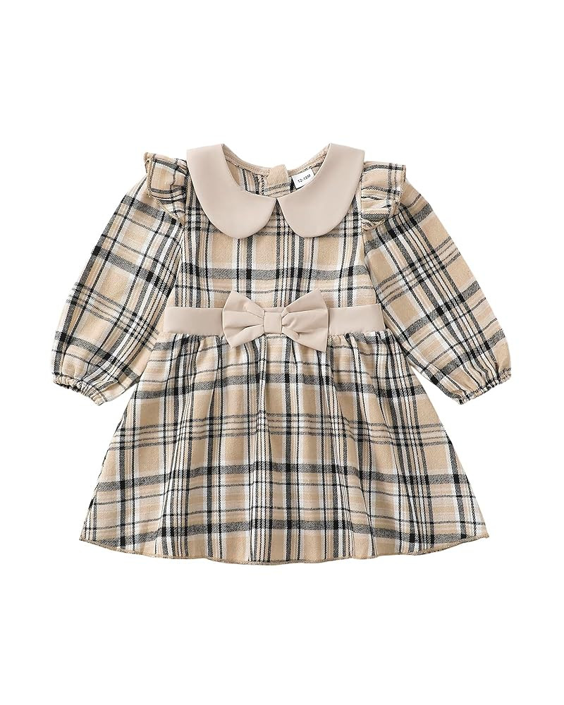 Little Toddler Girl Plaid Dress Fall Winter Clothes Peter Pan Collar Ruffle Long Sleeve Girls Dre... | Amazon (US)