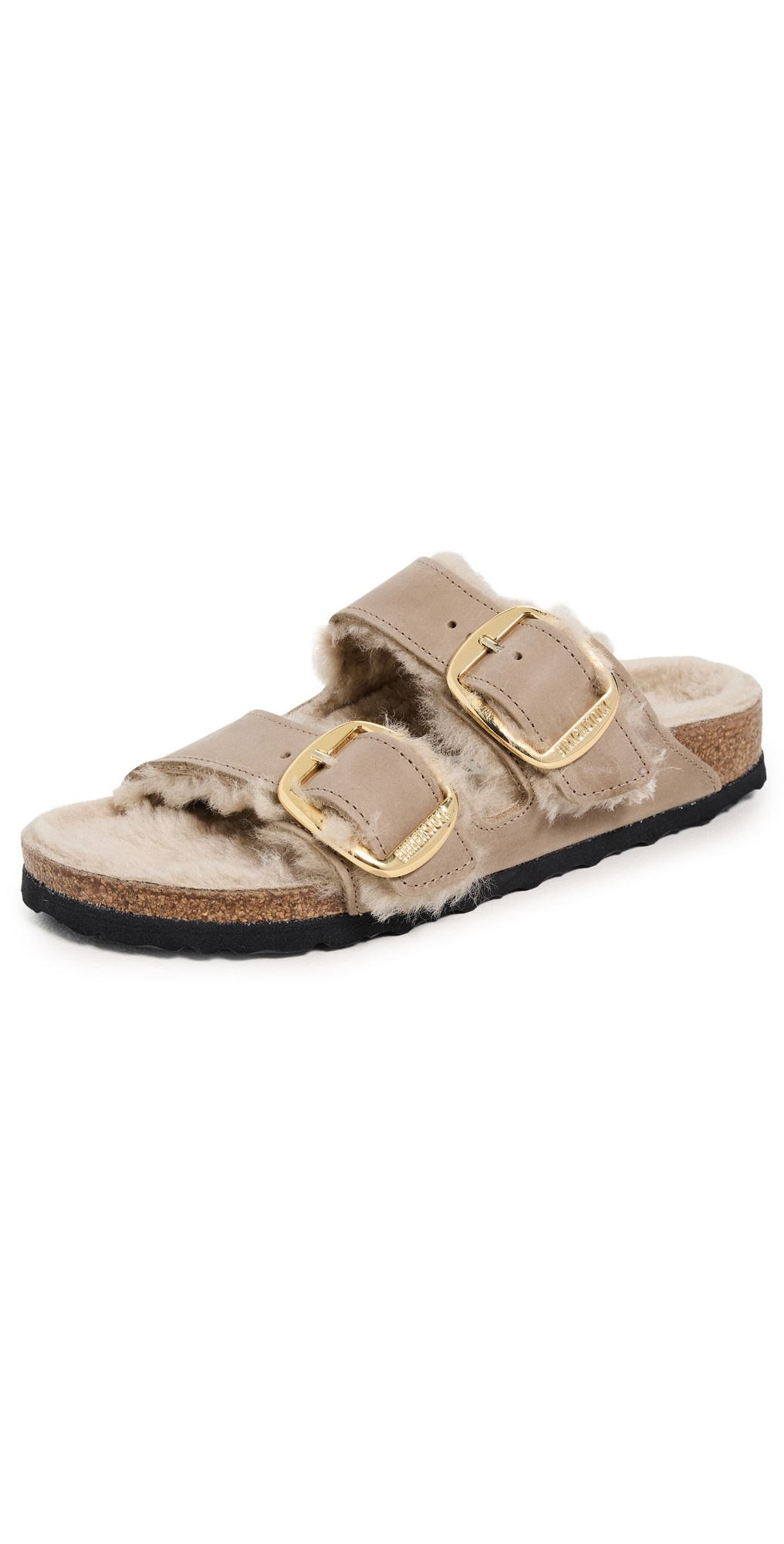 Birkenstock Arizona Big Buckle Shearling Sandals Tobacco Brown 37 | Shopbop