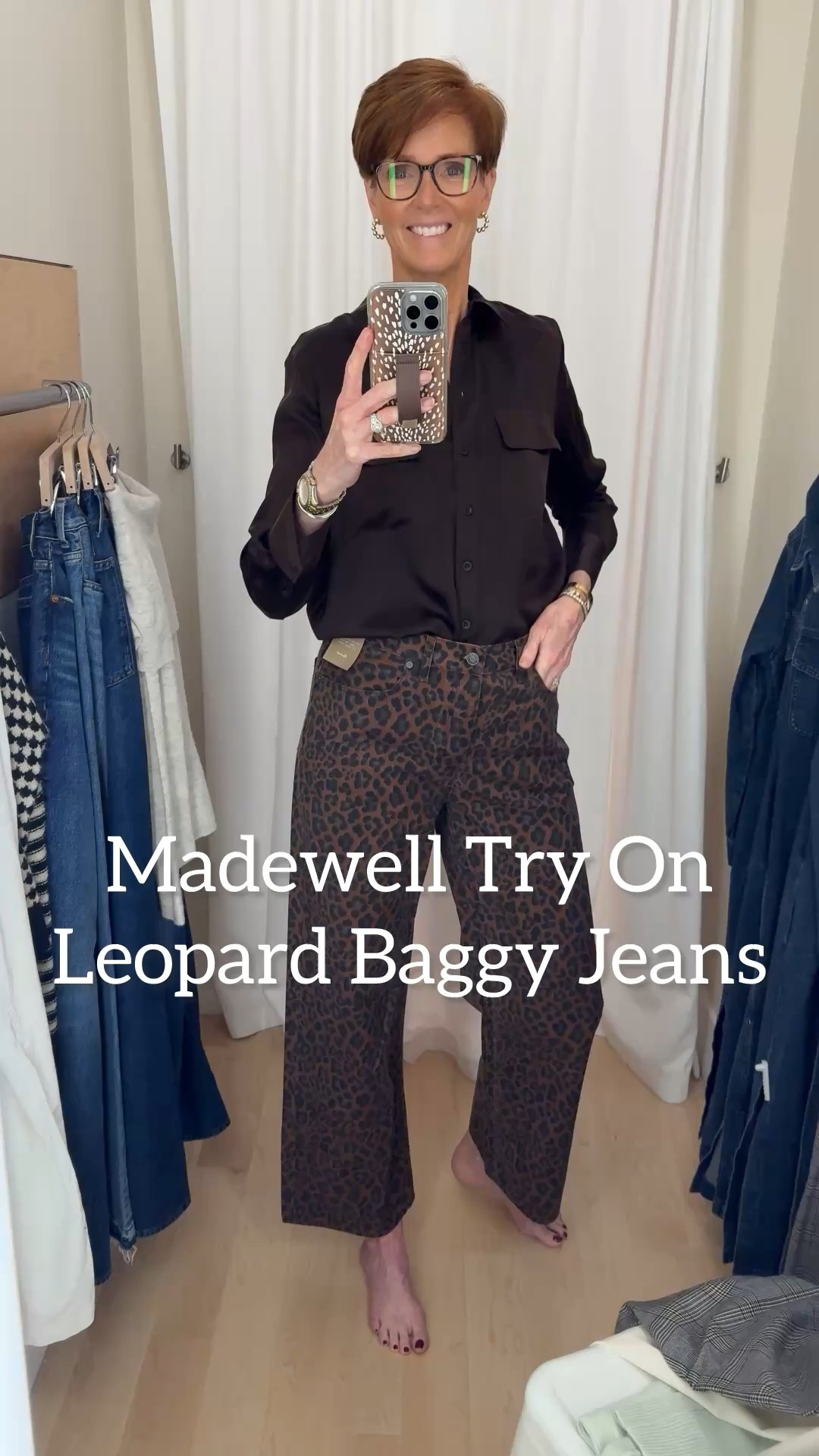 Madewell in store try on
Couldn’t resist these leopard print low slung baggy jeans. 
Wearing my smaller size, size small in the top and wearing a 29 in the jeans. TTS#LTKxMadewell 

#LTKOver40 #LTKStyleTip