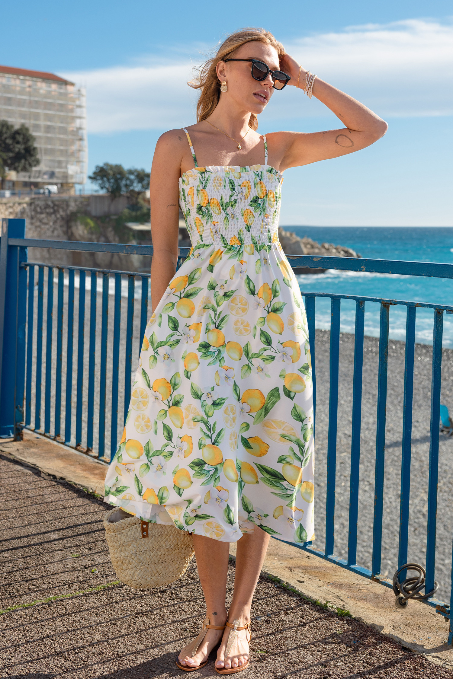 Citrus Pop Floral Midi Dress | Cupshe US
