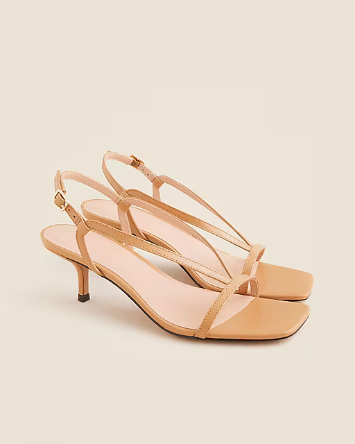 Krista slingback kitten-heel sandals in leather | J. Crew US