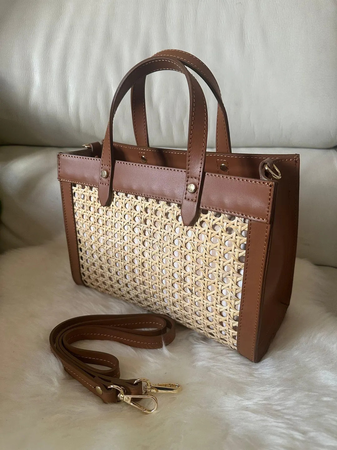 Wiener Stroh- und Echtledertasche, elegante Sommertasche aus Stroh und Rattan, luxuri\u00f6se Kor... | Etsy (Global)