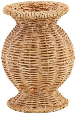 Mud Pie Wide Resin Basket Weave Vase; 6 1/2" x 4 1/4" Dia | Amazon (US)