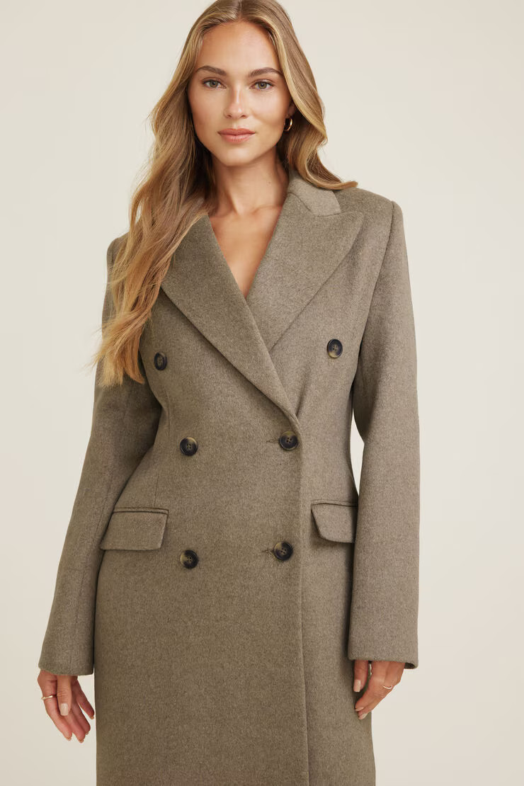Oversized Double Breasted Wool Coat | Dynamite Clothing