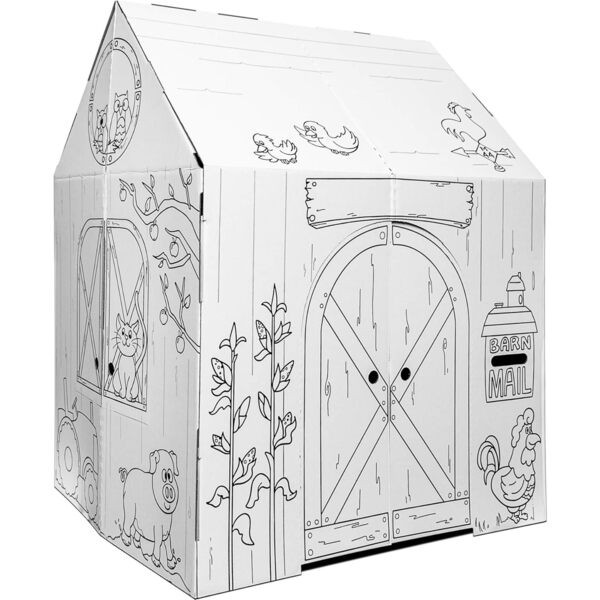 Cardboard Coloring Playhouse Barn - Kids Art & Craft for Indoor & Outdoor | Maisonette