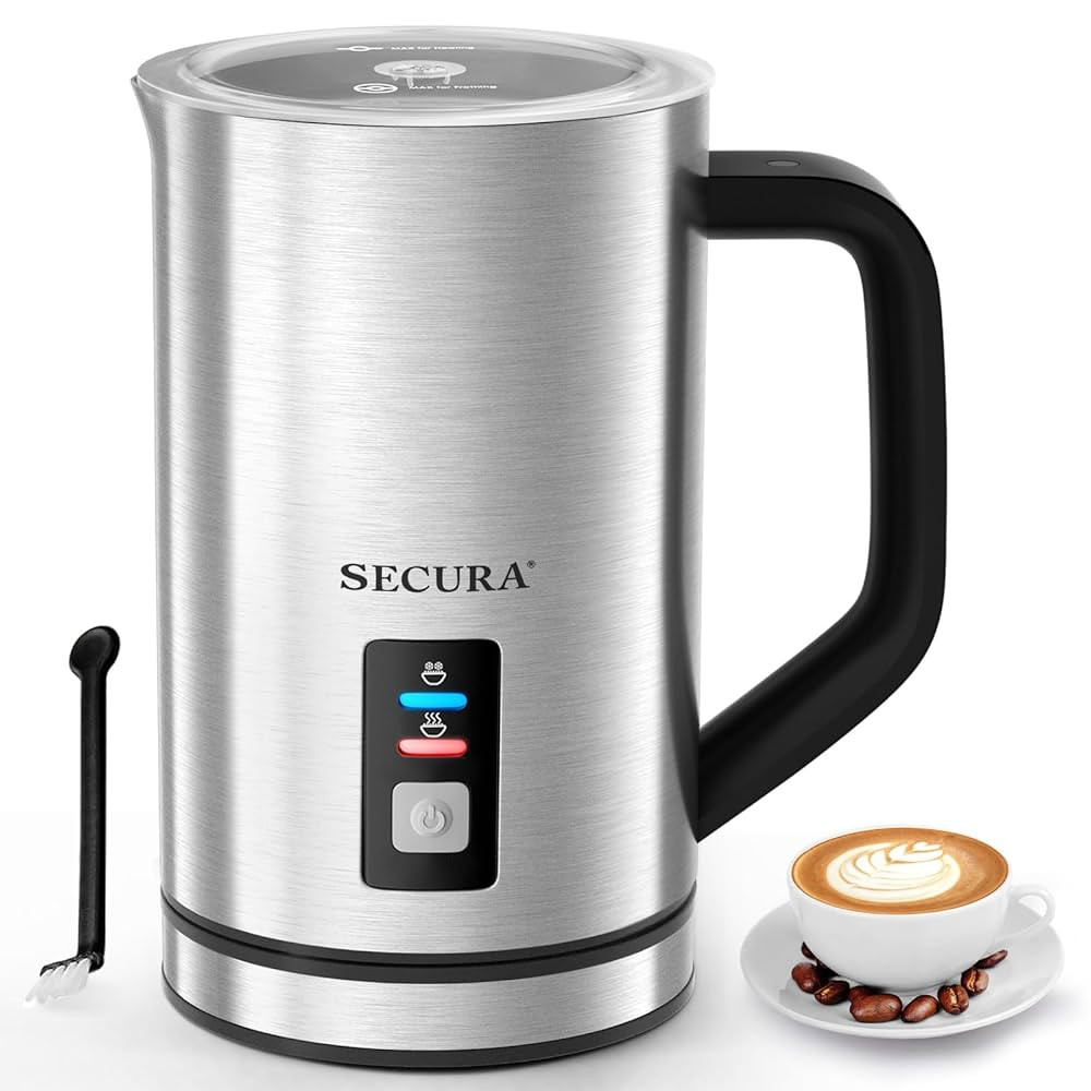 Secura Milk Frother, Electric Milk Steamer Stainless Steel, 8.4oz/250ml Automatic Hot and Cold Fo... | Amazon (US)