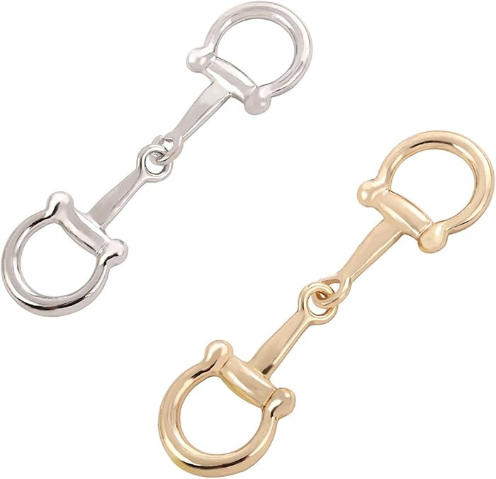 2Pcs Simple and Elegant Horsebit Silk Scarf Buckle Ring Scarf Rings for Women | Amazon (US)