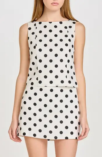 WAYF Elle Polka Dot Sleeveless Linen Blend Shell | Nordstrom | Nordstrom