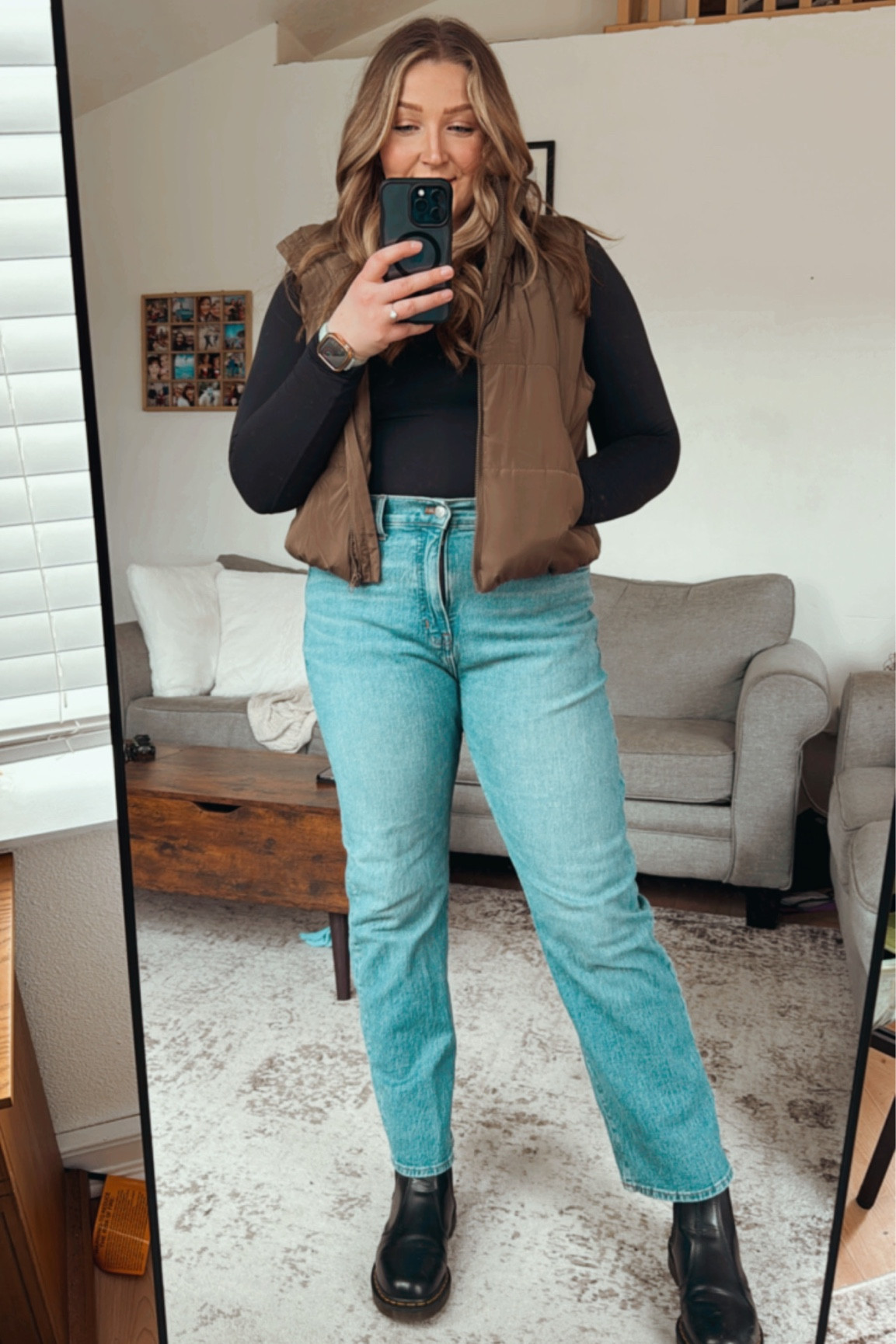 If I had a casual go-to outfit for the month, this would be it. I love bodysuits, throwing a vest or cardigan over the top. Pairing it with a relaxed pair of jeans & my docs. What is your favorite casual outfit right now?

#LTKMostLoved #LTKmidsize #LTKstyletip