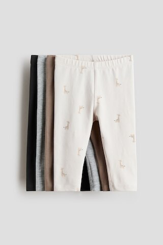 H & M - 4er-Pack Leggings aus Baumwolljersey - Braun - Kinder | H&M (DE, AT, CH, NL, FI)