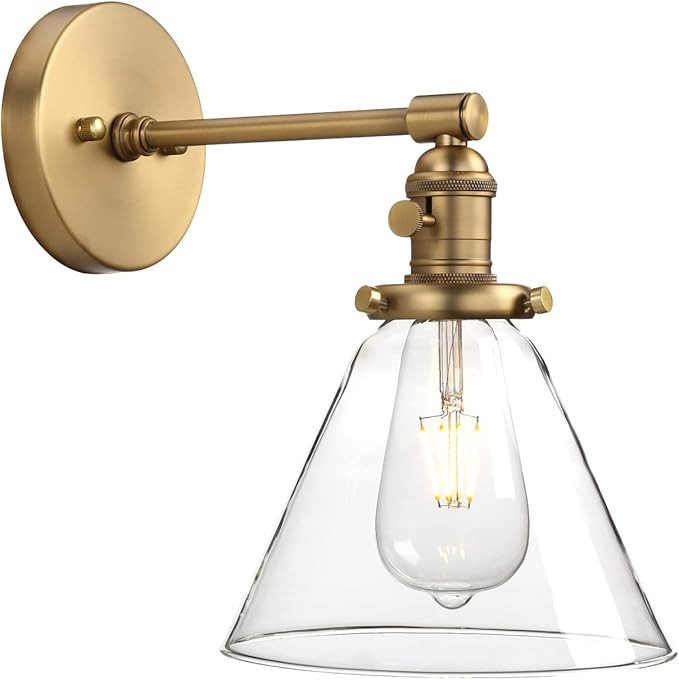 Phansthy Antique Industrial Wall Sconce 1-Light 7.3 Inch Cone Wall Light Fixture for Bathroom Kit... | Amazon (US)