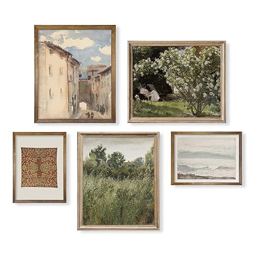 Vintage Farmhouse Botanical Wall Decor | Landscape Neutral Portrait Wall Art for Boho French Coun... | Amazon (US)