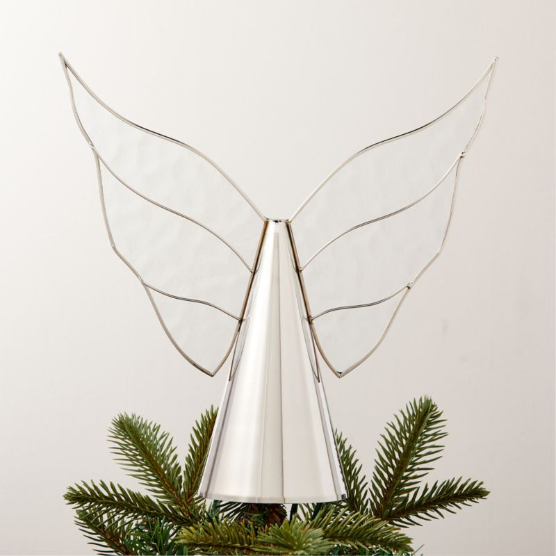 Invisible Angel Silver Metal and Clear Glass Christmas Tree Topper + Reviews | CB2 | CB2