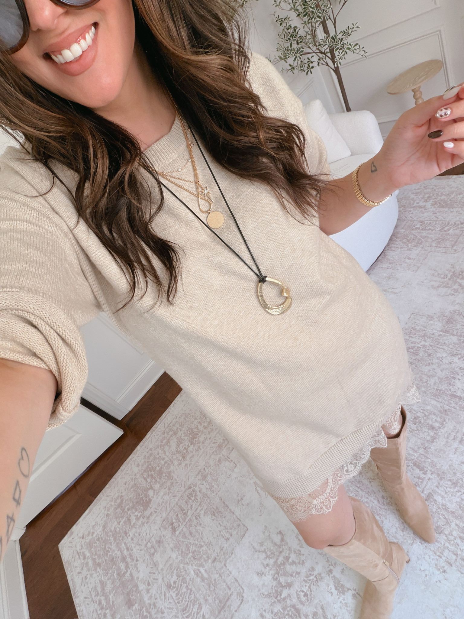 wearing an XL 

 #LTKSeasonal #LTKMidsize