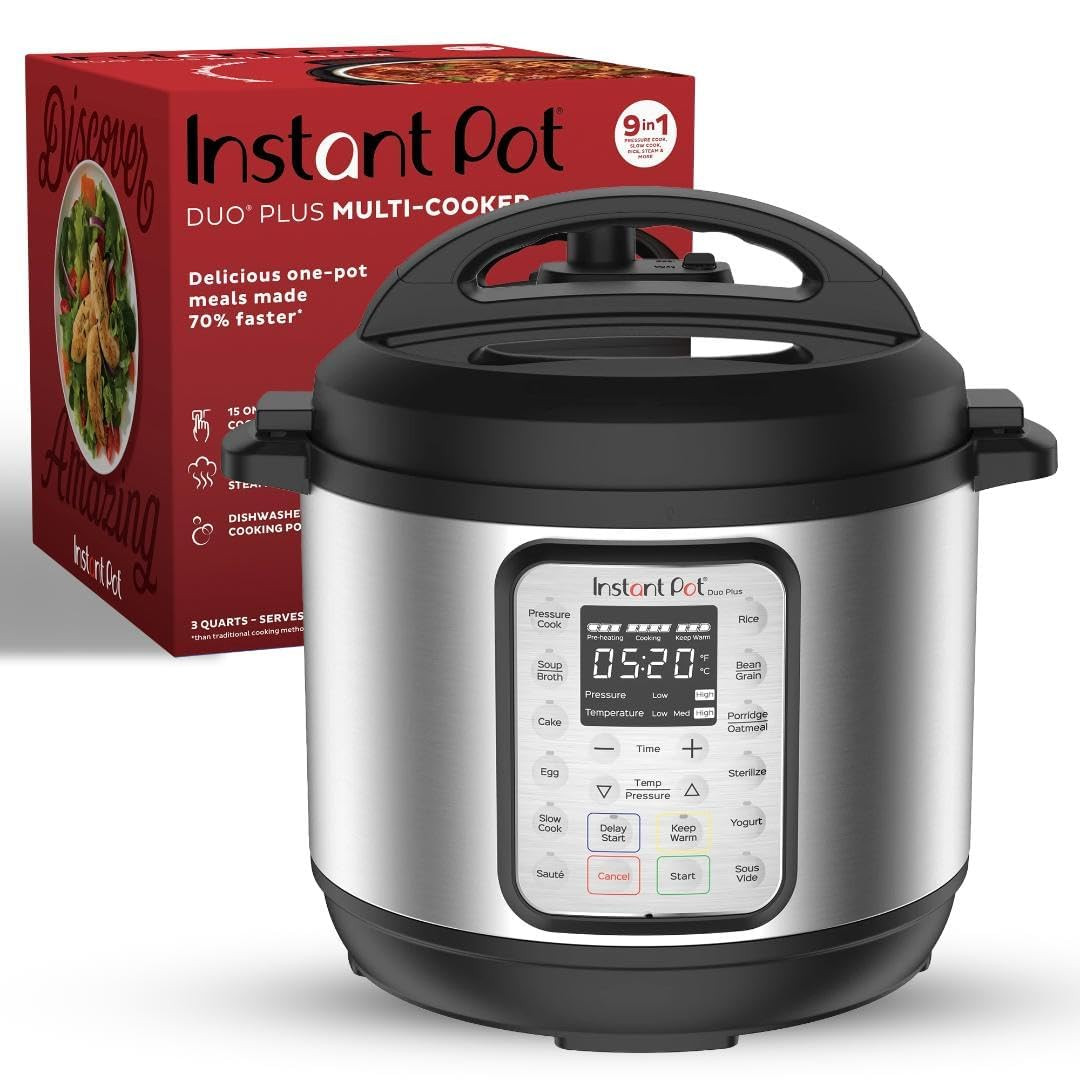 Instant Pot Duo Plus 9-in-1 Multicooker, Pressure Cooker, Slow Cook, Rice Maker, Steamer, Sauté,... | Amazon (US)