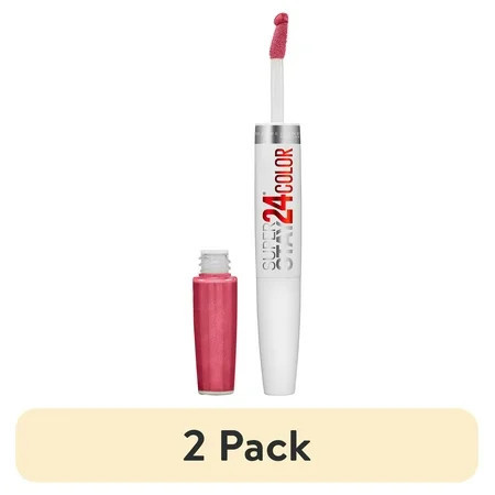 (2 pack) Maybelline SuperStay 24 2-Step Liquid Lipstick, Timeless Rose | Walmart (US)
