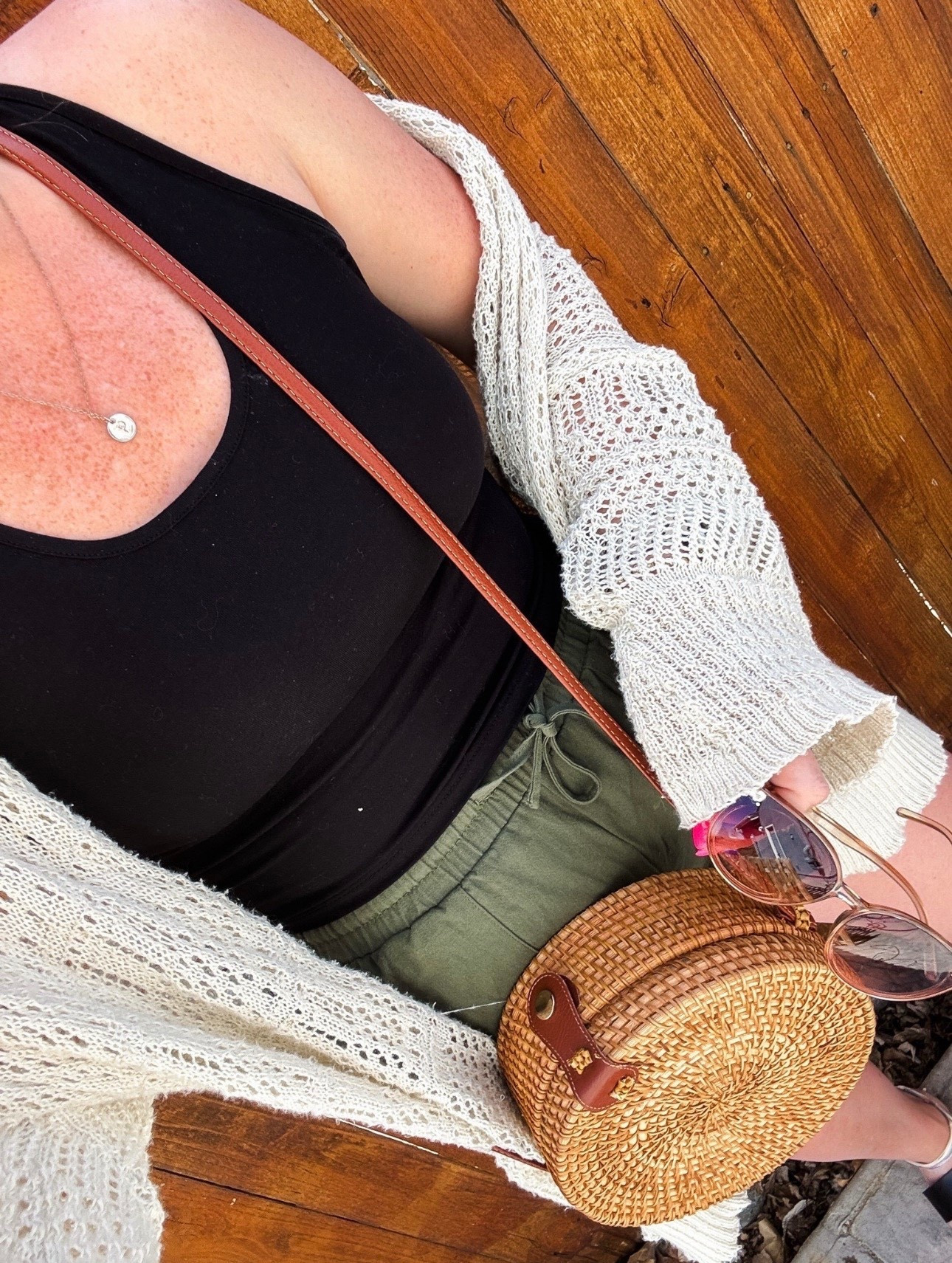 Summer outfit idea from amazon —black tank top, crochet cardigan cover up, olive green linen shorts, round rattan purse and black sandals (went up half a size)




Amazon outfits every outfit inspo, outfit ideas, casual outfits amazon, amazon outfits every day, spring outfits 2026, summer outfits

#LTKPetite #LTKootd #LTKSaleAlert