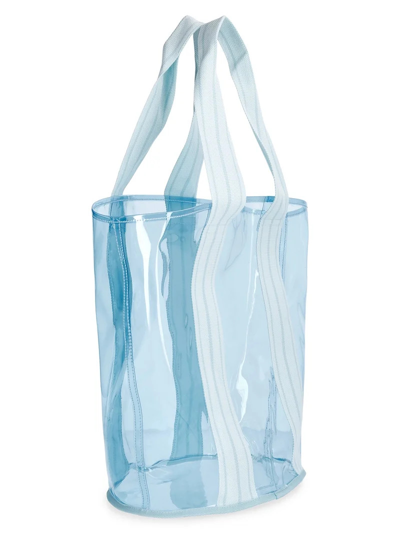 No Boundaries Clear Beach Tote, Blue, Women's | Walmart (US)