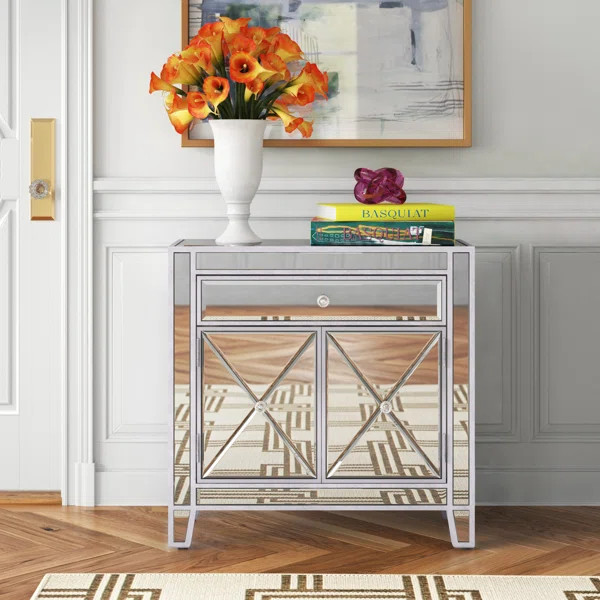 Caila 2 - Door Mirrored Accent Cabinet | Wayfair North America