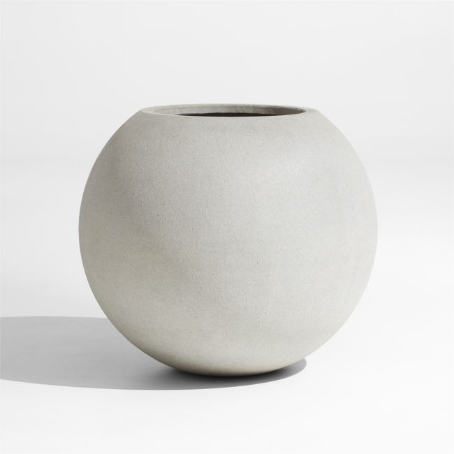 Sphere Small Light Grey Indoor/Outdoor Planter 20 | Crate & Barrel
