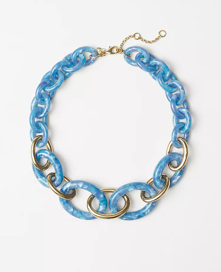 Tortoiseshell Print Link Necklace | Ann Taylor (US)