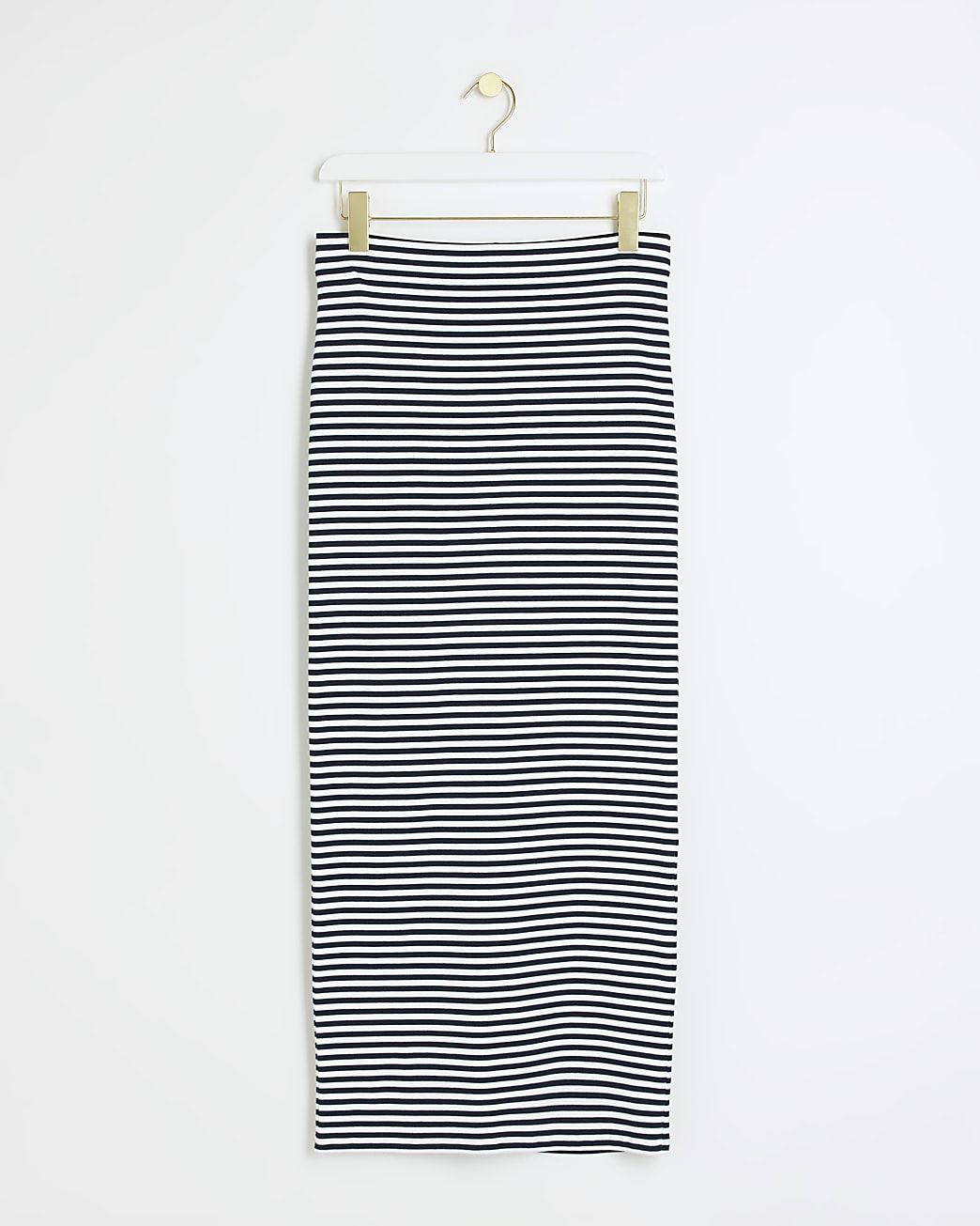White rib stripe pencil midi skirt | River Island (UK & IE)