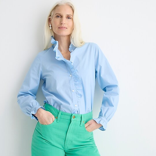 Cottage top in cotton poplin | J. Crew US