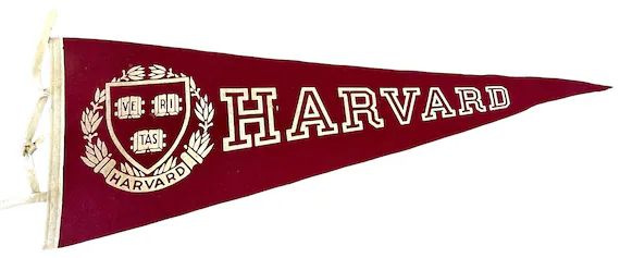 Large Vintage Harvard Pennant  Harvard University Banner / - Etsy | Etsy (US)