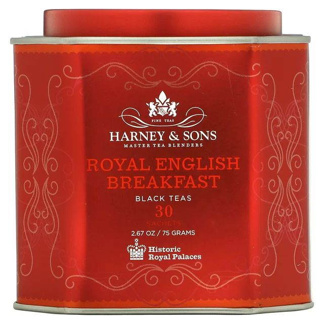 Royal English Breakfast, Black Teas, 30 Sachets, 2.67 oz (75 G), Harney & Sons | Walmart (US)